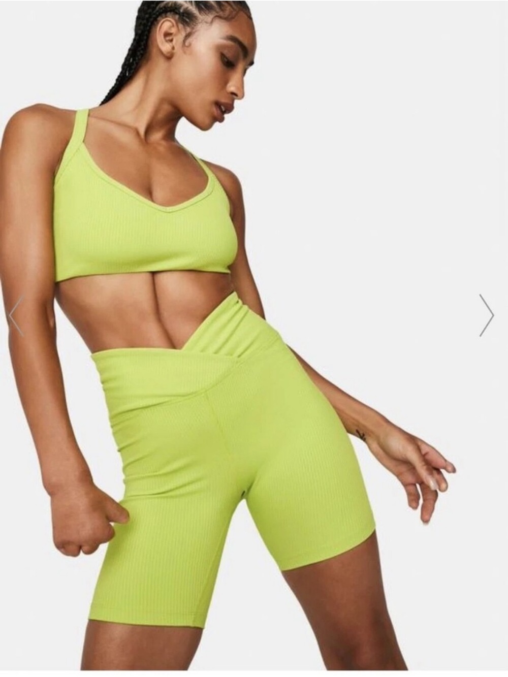 Like New Neon/Lime Green Ribbed Workout Set